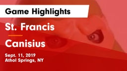 St. Francis  vs Canisius  Game Highlights - Sept. 11, 2019