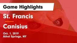 St. Francis  vs Canisius  Game Highlights - Oct. 1, 2019