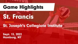 St. Francis  vs St. Joseph's Collegiate Institute Game Highlights - Sept. 13, 2022