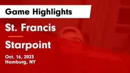 St. Francis  vs Starpoint  Game Highlights - Oct. 16, 2023