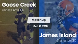 Matchup: Goose Creek High vs. James Island  2016