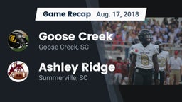 Recap: Goose Creek  vs. Ashley Ridge  2018