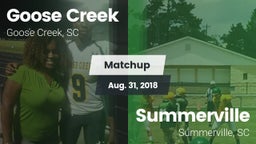 Matchup: Goose Creek High vs. Summerville  2018