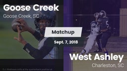 Matchup: Goose Creek High vs. West Ashley  2018