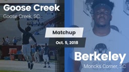 Matchup: Goose Creek High vs. Berkeley  2018