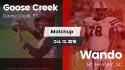 Matchup: Goose Creek High vs. Wando  2018