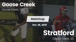 Matchup: Goose Creek High vs. Stratford  2018