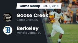 Recap: Goose Creek  vs. Berkeley  2018