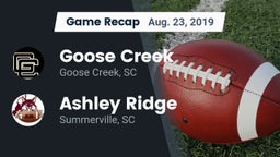 Recap: Goose Creek  vs. Ashley Ridge  2019