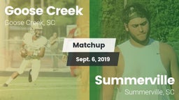 Matchup: Goose Creek High vs. Summerville  2019