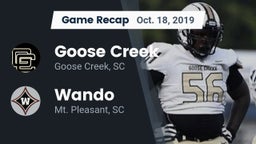 Recap: Goose Creek  vs. Wando  2019
