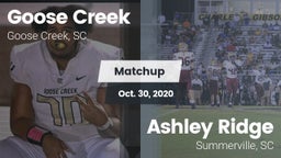 Matchup: Goose Creek High vs. Ashley Ridge  2020