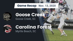 Recap: Goose Creek  vs. Carolina Forest  2020