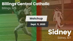 Matchup: Billings Central vs. Sidney  2020