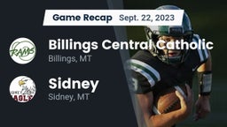 Recap: Billings Central Catholic  vs. Sidney  2023