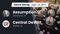 Recap: Assumption  vs. Central DeWitt 2017