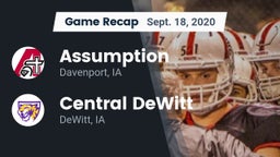 Recap: Assumption  vs. Central DeWitt 2020