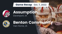 Recap: Assumption  vs. Benton Community 2022