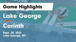Lake George  vs Corinth  Game Highlights - Sept. 20, 2023
