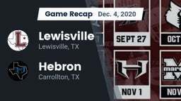 Recap: Lewisville  vs. Hebron  2020