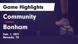 Community  vs Bonham  Game Highlights - Feb. 1, 2021