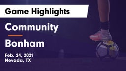 Community  vs Bonham  Game Highlights - Feb. 24, 2021