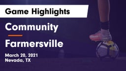 Community  vs Farmersville  Game Highlights - March 20, 2021