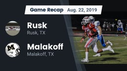 Recap: Rusk  vs. Malakoff  2019