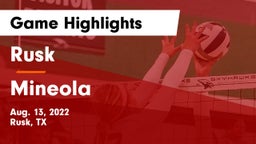 Rusk  vs Mineola  Game Highlights - Aug. 13, 2022
