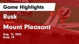 Rusk  vs Mount Pleasant  Game Highlights - Aug. 13, 2022
