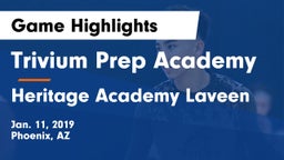 Trivium Prep Academy vs Heritage Academy Laveen Game Highlights - Jan. 11, 2019