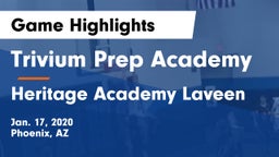 Trivium Prep Academy vs Heritage Academy Laveen Game Highlights - Jan. 17, 2020