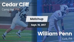 Matchup: Cedar Cliff High vs. William Penn  2017