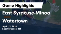 East Syracuse-Minoa  vs Watertown  Game Highlights - April 13, 2024