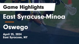 East Syracuse-Minoa  vs Oswego  Game Highlights - April 25, 2024