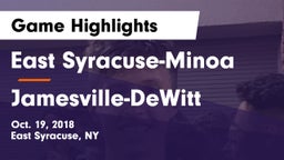 East Syracuse-Minoa  vs Jamesville-DeWitt  Game Highlights - Oct. 19, 2018