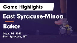East Syracuse-Minoa  vs Baker  Game Highlights - Sept. 24, 2022