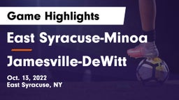 East Syracuse-Minoa  vs Jamesville-DeWitt  Game Highlights - Oct. 13, 2022