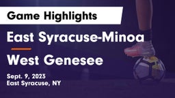 East Syracuse-Minoa  vs West Genesee  Game Highlights - Sept. 9, 2023