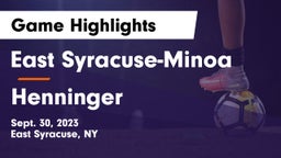 East Syracuse-Minoa  vs Henninger  Game Highlights - Sept. 30, 2023