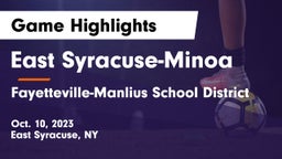 East Syracuse-Minoa  vs Fayetteville-Manlius School District  Game Highlights - Oct. 10, 2023