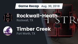 Recap: Rockwall-Heath  vs. Timber Creek  2018