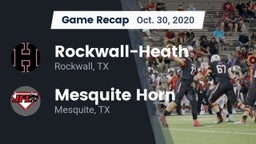 Recap: Rockwall-Heath  vs. Mesquite Horn  2020