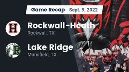 Recap: Rockwall-Heath  vs. Lake Ridge  2022