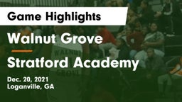 Walnut Grove  vs Stratford Academy  Game Highlights - Dec. 20, 2021