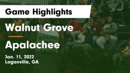 Walnut Grove  vs Apalachee Game Highlights - Jan. 11, 2022