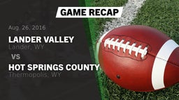 Recap: Lander Valley  vs. Hot Springs County  2016
