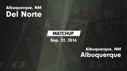 Matchup: Del Norte High vs. Albuquerque  2016