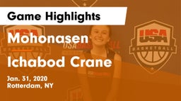 Mohonasen  vs Ichabod Crane Game Highlights - Jan. 31, 2020