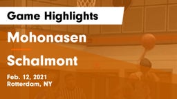 Mohonasen  vs Schalmont  Game Highlights - Feb. 12, 2021